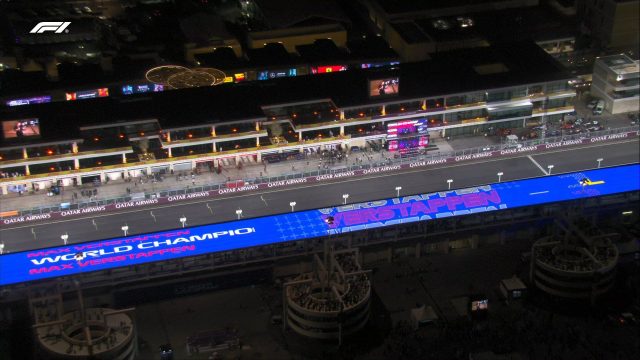 A 5000 sqm transparent LED screen from INFiLED installed in the roof of Lusail International Circuit F1 race track