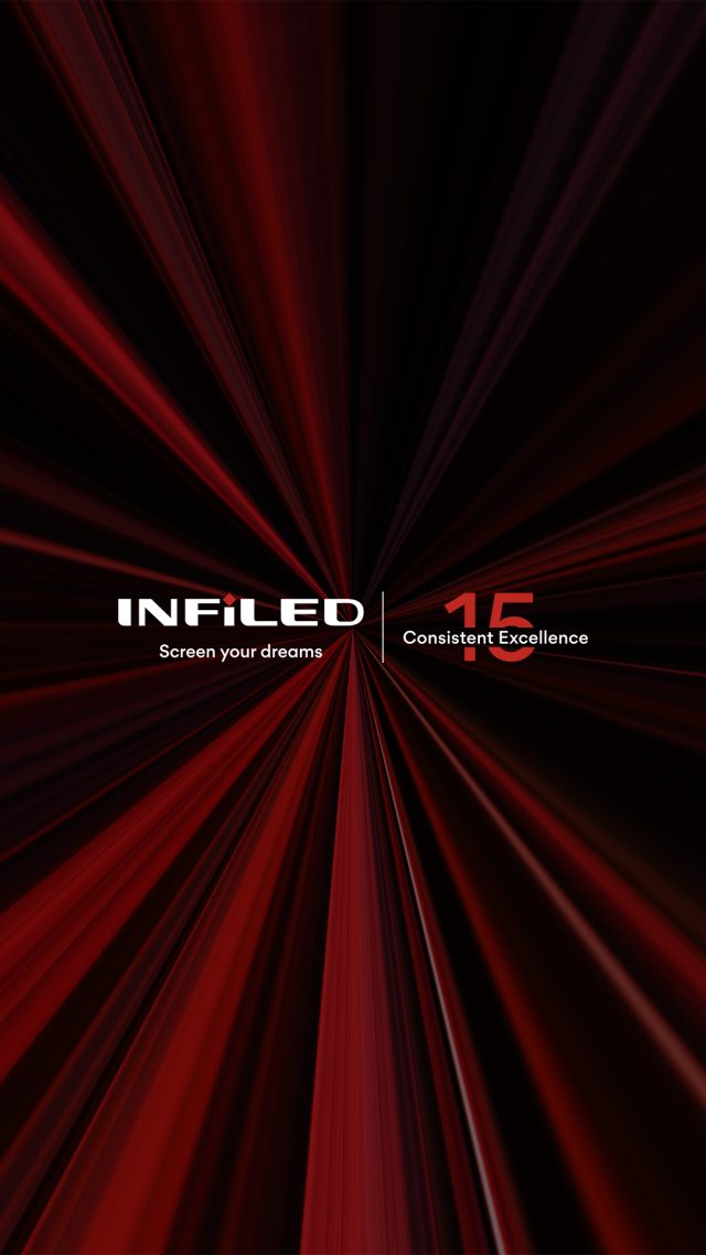 INFiLED banner with a background of red rays converging towards the center, celebrating 15 years of consistent excellence.