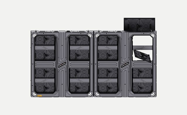 INFiLED WV Series LED cabinets with one module open for service