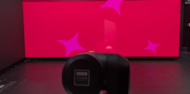 INFiLED DBmk2 Series LED wall in a BBC Studioworks studio with a camera in front