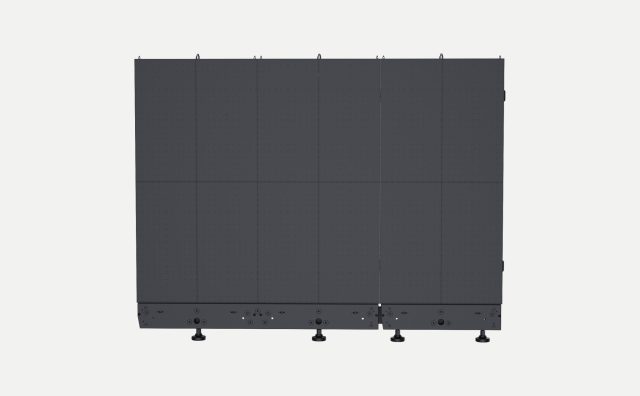 INFiLED ARmk2 Series outdoor rental LED cabinets stacked on a ground support